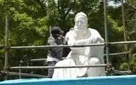 مرمت و بازسازی تندیس خیام در بوستان لاله