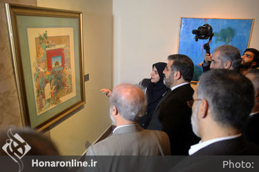 بازدید وزیر فرهنگ از نمایشگاه پانزدهمین جشنواره هنرهای تجسمی