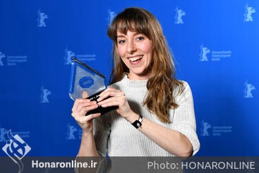 Reka Bucsi_ winner of the Audi Short Film Award for the movie _Solar Walk_ poses at the Award Winners photo call during the 68th Berlinale International Film Festival