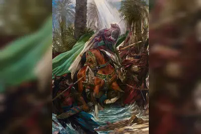  نقشی از صحنه شهادت حضرت ابوالفضل(ع)