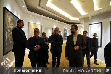 دیدار وزیر فرهنگ و ارشاد اسلامی و چهره ها از نمایشگاه هشتمین حراج تهران