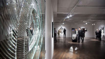 Glass designs on window at Ariana Gallery