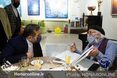 دیدار نوروزی وزیر فرهنگ و ارشاد اسلامی با «نقاش بهشت»