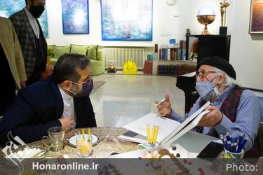 دیدار نوروزی وزیر فرهنگ و ارشاد اسلامی با «نقاش بهشت»