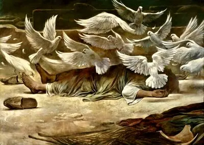 حسن روح‌الامین تابلوی «جواد الشهید» را به امام جواد(ع) تقدیم کرد