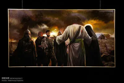 Art Bureau unveils painting of Iranian soldier Mohsen Hojaji 