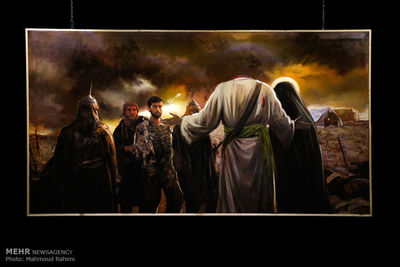 Art Bureau unveils painting of Iranian soldier Mohsen Hojaji 