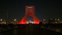 Azadi Tower, a subsidiary of Roudaki Foundation, goes orange 