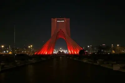 Azadi Tower, a subsidiary of Roudaki Foundation, goes orange 