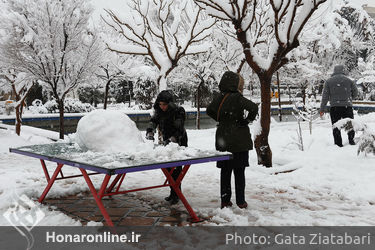 صبح برفی تهران 