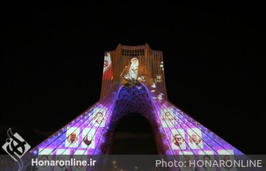 ويدئو مپينگ همدردي با كشور‌هاي درگير با كرونا در برج آزادي تهران