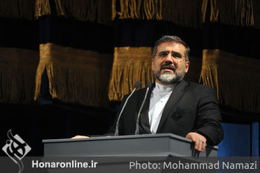  محمد مهدی اسماعیلی وزیر فرهنگ و ارشاد اسلامی در شب شعر غزه در تالار وحدت