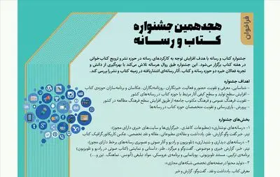 مهلت ارسال اثر به هجدهمین جشنواره "کتاب و رسانه" تمدید شد