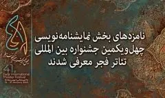 معرفی نامزدهای بخش نمایشنامه‌نویسی جشنواره تئاتر فجر