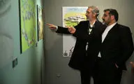 بازدید وزیر فرهنگ از نمایشگاه پانزدهمین جشنواره هنرهای تجسمی
