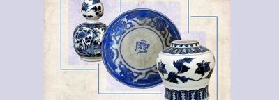 Moghadam museum shows white, blue potteries