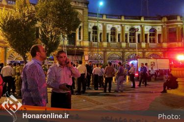 آتش سوزى انبار كالا در ميدان حسن آباد