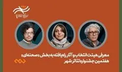معرفی هیئت انتخاب و آثار راه‌یافته بخش صحنه‌ای جشنواره تئاتر «شهر»