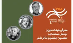 معرفی هیئت داوران بخش‌ «صحنه‌ای» هفتمین جشنواره تئاتر «شهر»