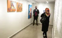 افتتاحیه نمایشگاه نقاشی های هنگامه عابدین در گالری گلستان