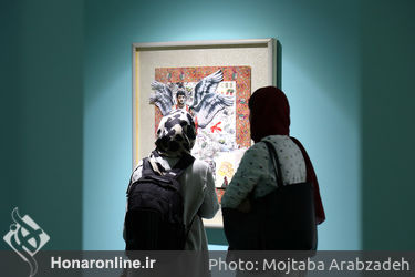 آثار فریدون آو و محسن احمدوند  با عنوان "سهراب و زنبورها و گل و بلبل" در گالری اعتماد 