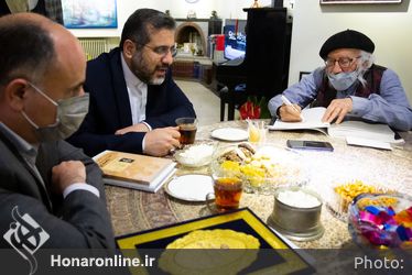 دیدار نوروزی وزیر فرهنگ و ارشاد اسلامی با «نقاش بهشت»