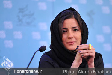 سارا بهرامی در نشست خبری روز اول جشنواره فیلم فجر در کاخ جشنواره