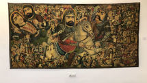 Narration of Ashura uprising in coffee house painting