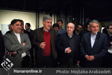 بازدید وزیر ارشاد ، وزیر راه و معاونت هنری از نمایشگاه آثار جشنواره هنرهای تجسمی فجر