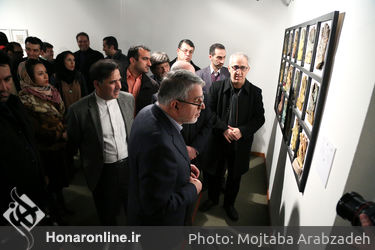بازدید وزیر ارشاد ، وزیر راه و معاونت هنری از نمایشگاه آثار جشنواره هنرهای تجسمی فجر