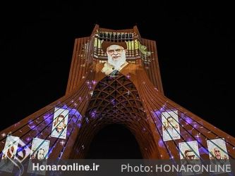 ويدئو مپينگ همدردي با كشور‌هاي درگير با كرونا در برج آزادي تهران