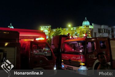 آتش سوزى انبار كالا در ميدان حسن آباد