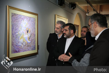 بازدید وزیر فرهنگ از نمایشگاه پانزدهمین جشنواره هنرهای تجسمی