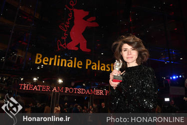 Malgorzata Szumowska_ winner of the Silver Bear Grand Jury Prize for _Mug_ poses on the red carpet after the closing ceremony during the 68th Berlinale International Film Festival