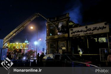 آتش سوزى انبار كالا در ميدان حسن آباد