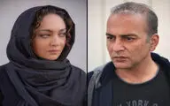 نیکی کریمی و حمیدرضا آذرنگ در پشت صحنه یک فیلم