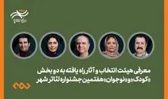 معرفی هیئت انتخاب و آثار کودک و نوجوان جشنواره تئاتر «شهر»