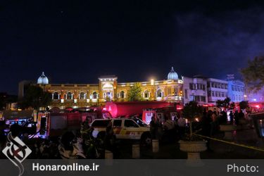 آتش سوزى انبار كالا در ميدان حسن آباد