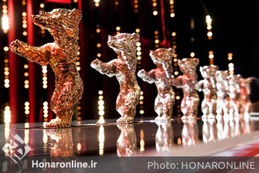 The Golden Bear and Silver Bears are seen on stage at the closing ceremony during the 68th Berlinale International Film Festival