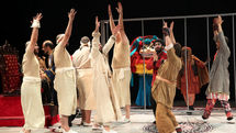 Lions of Khan Baba Saltaneh on stage at Shahrzad Hall