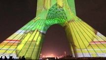 Video mapping over Azadi Tower by French artist