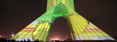 Video mapping over Azadi Tower by French artist