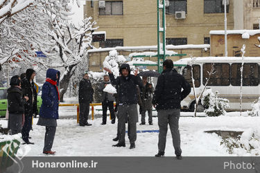 صبح برفی تهران 