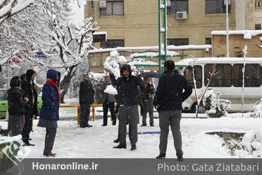 صبح برفی تهران 