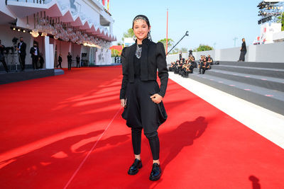 08 Shamila Shirzad walks the red carpet ahead of the movie Khorshid (Sun Children) at the 77th Venice Film Festival on September 06_ 2020 in Venice_ Italy5