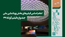 اسامی فیلم‌های بخش انیمیشن ملی جشنواره فیلم کوتاه ۴۲ اعلام شد
