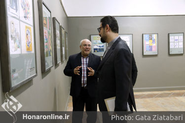بازدید سید مجتبی حسینی از نمایشگاه تصویرگران معاصر جمهوری چک