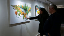 Arman Yaghoubpour paintings in view in Golestan Gallery