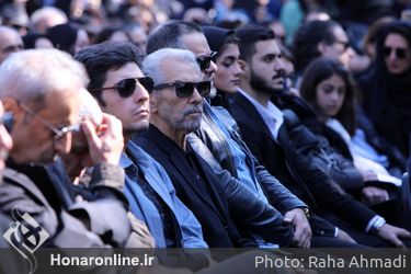 مراسم تشییع پیکر داریوش مهرجویی و همسرش وحیده محمدی‌فر در پهنه رودکی 
