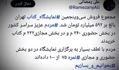 نمایشگاه بین‌المللی کتاب تهران چقدر فروخت؟